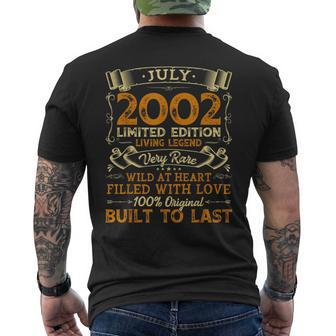 Vintage 18Th Birthday July 2002 18 Years Old Gift Mens Back Print T-shirt | Mazezy
