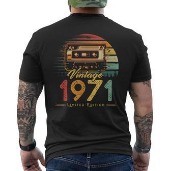 Vintage 1971 Retro Cassette 1971 51St Birthday 51 Years Old Mens Back Print T-shirt - Thegiftio UK