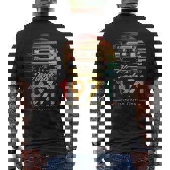 Vintage 1971 Retro Cassette 1971 51St Birthday 51 Years Old Mens Back Print T-shirt - Thegiftio