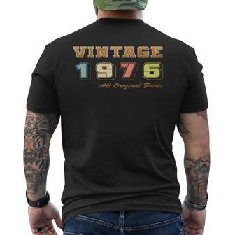 Vintage 1976 All Original Parts 1976 Birthday Mens Back Print T-shirt | Mazezy
