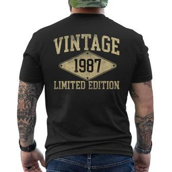Vintage 1987 Limited Edition Year Of Birth Birthday Mens Back Print T-shirt | Mazezy