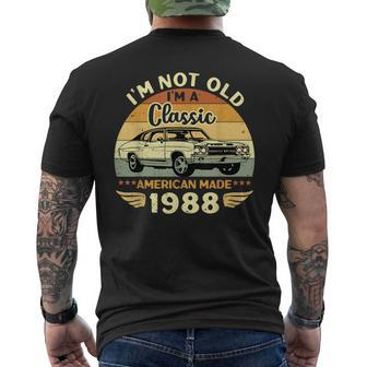 Vintage 1988 Car Birthday Gift Im Not Old Im A Classic 1988 Mens Back Print T-shirt | Mazezy