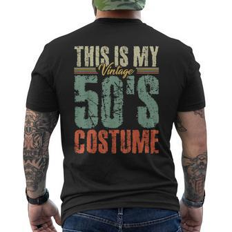 Vintage 50S Costume 50S Outfit 1950S Fashion 50 Theme Party Mens Back Print T-shirt | Mazezy