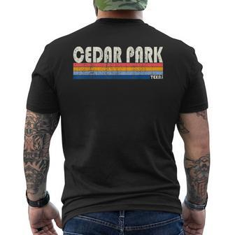 Vintage 70S 80S Style Cedar Park Tx Men's T-shirt Back Print | Mazezy