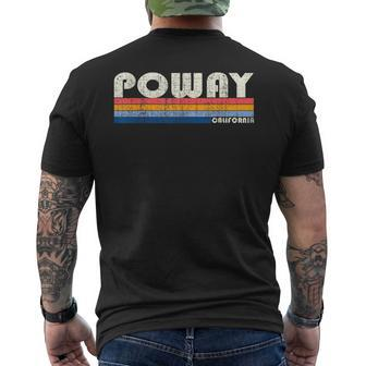Vintage 70S 80S Style Poway Ca Men's T-shirt Back Print | Mazezy