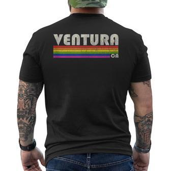 Vintage 80S Style Ventura Ca Gay Pride Month Mens Back Print T-shirt | Mazezy
