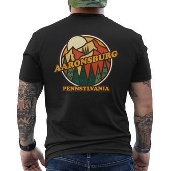 Vintage Aaronsburg Pennsylvania Mountain Hiking Souvenir Men's T-shirt Back Print | Mazezy
