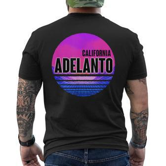 Vintage Adelanto Vaporwave California Men's T-shirt Back Print | Mazezy