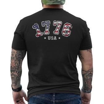 Vintage American Independence Usa Flag 4Th Of July 1776 Mens Back Print T-shirt | Mazezy