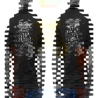 Vintage American Usa Flag Motorcycle Cool Men's T-shirt Back Print - Thegiftio