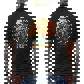 Vintage Anchor Bay California Mountain Hiking Souvenir Print Mens Back Print T-shirt | Mazezy