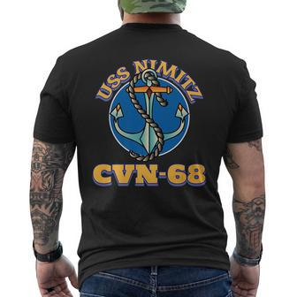 Vintage Anchor Us Aircraft Carrier Cvn-68 Uss Nimitz Mens Back Print T-shirt - Thegiftio UK