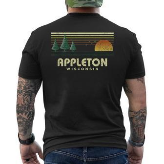 Vintage Appleton Sunset Wisconsin Souvenir Men's T-shirt Back Print | Mazezy