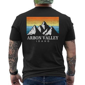 Vintage Arbon Valley Idaho Mountain Hiking Souvenir Print Men's T-shirt Back Print | Mazezy