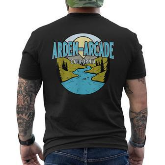 Vintage Arden-Arcade California River Valley Souvenir Print Men's T-shirt Back Print | Mazezy