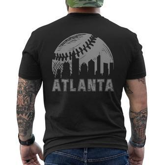 Vintage Atlanta Baseball Skyline Atlanta Cityscape Baseball Men's T-shirt Back Print - Thegiftio UK