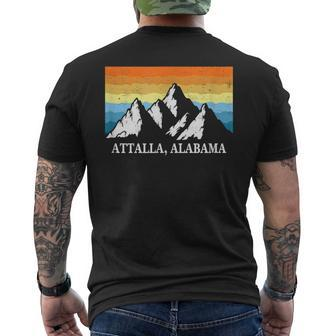 Vintage Attalla Alabama Mountain Hiking Souvenir Print Men's T-shirt Back Print | Mazezy