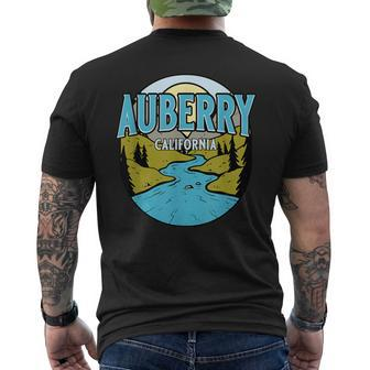 Vintage Auberry California River Valley Souvenir Print Men's T-shirt Back Print | Mazezy