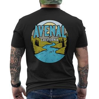 Vintage Avenal California River Valley Souvenir Print Men's T-shirt Back Print | Mazezy