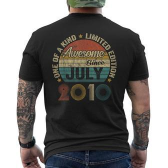 Vintage Awesome Since July 2010 13Th Birthday Gifts For Men Mens Back Print T-shirt - Seseable