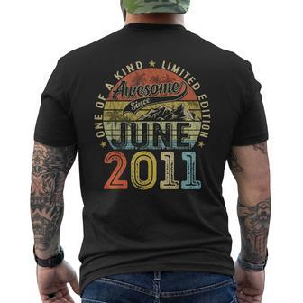 Vintage Awesome Since June 2011 12Th Birthday Gift For Women Mens Back Print T-shirt | Mazezy