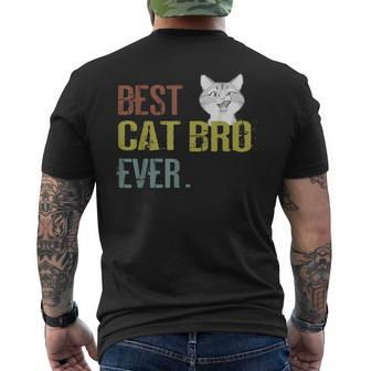 Vintage Best Cat Bro Ever Brother Birthday Gitf Men's T-shirt Back Print | Mazezy