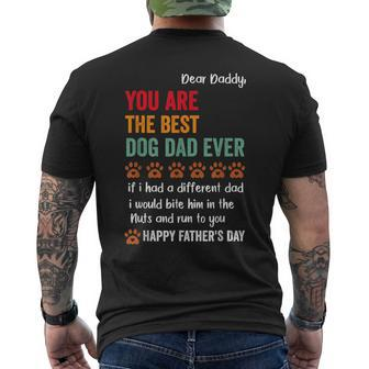 Vintage Best Dog Dad Ever Funny Dog Daddy Fathers Day Mens Back Print T-shirt - Thegiftio UK