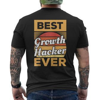Vintage Best Growth Hacker Ever Hacking Men's T-shirt Back Print | Mazezy