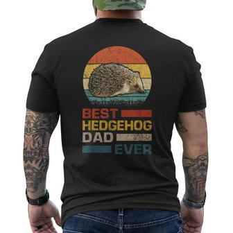 Vintage Best Hedgehog Dad Ever Animals Lover Men's Back Print T-shirt | Mazezy