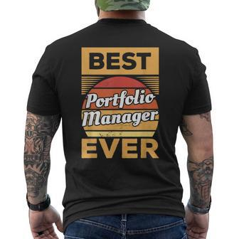 Vintage Best Portfolio Manager Ever Men's T-shirt Back Print | Mazezy