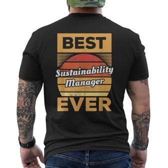 Vintage Best Sustainability Manager Ever Men's T-shirt Back Print | Mazezy