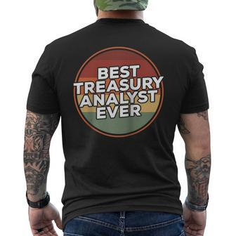 Vintage Best Treasury Analyst Ever Men's T-shirt Back Print | Mazezy