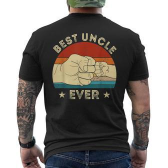 Vintage Best Uncle Ever Fist Bump Funny Uncle Fathers Day Mens Back Print T-shirt | Mazezy