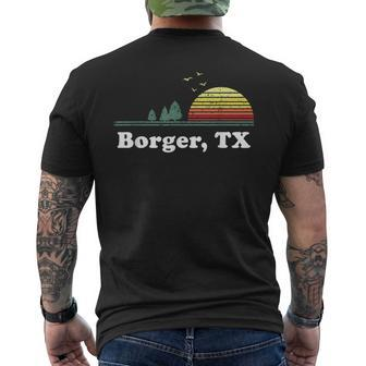 Vintage Borger Texas Home Souvenir Print Men's T-shirt Back Print | Mazezy