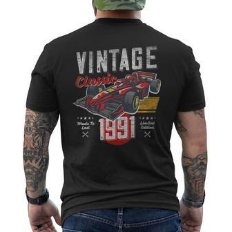 Vintage Born 1991 30Th Birthday Classic Retro Race Car Mens Back Print T-shirt | Mazezy