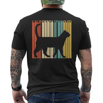 Vintage California Spangled Cat Men's T-shirt Back Print | Mazezy