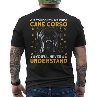 Vintage Cane Corso Italiano Italian Mastiff Dog Pet Mens Back Print T-shirt | Mazezy
