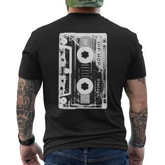 Vintage Cassette Tape Hip Hop Music 80S 90S Retro Distressed Men's T-shirt Back Print | Mazezy