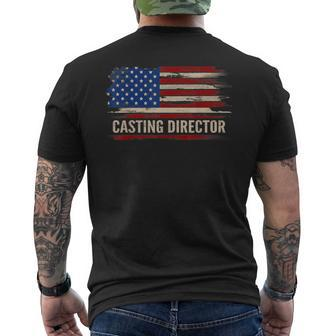 Vintage Casting Director American Flag Job Men's Back Print T-shirt | Mazezy