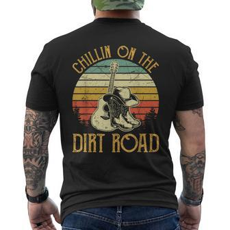 Vintage Chillin On The Dirt Road Retro Country Music Western Men's T-shirt Back Print - Seseable