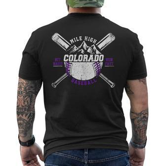 Vintage Colorado Rocky Mountains Retro Baseball Fan  Mens Back Print T-shirt