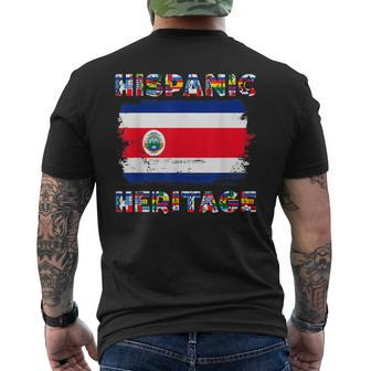 Vintage Costa Rica Costa Rican Flag Hispanic Heritage Month Men's T-shirt Back Print | Mazezy