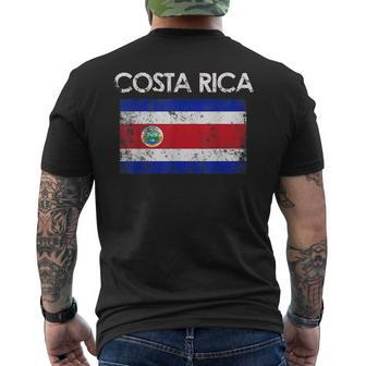 Vintage Costa Rica Rican Flag Pride Gift Mens Back Print T-shirt | Mazezy