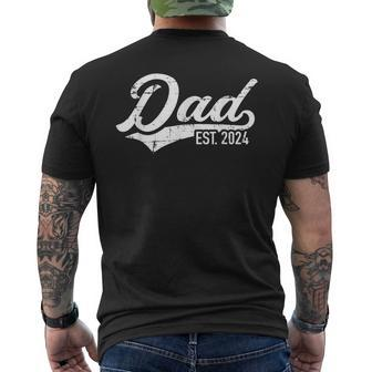 Vintage Dad Est 2024 For Fathers Day Promoted To Daddy 2024 Mens Back Print T-shirt
