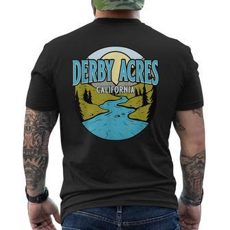 Vintage Derby Acres California River Valley Souvenir Print Men's T-shirt Back Print | Mazezy