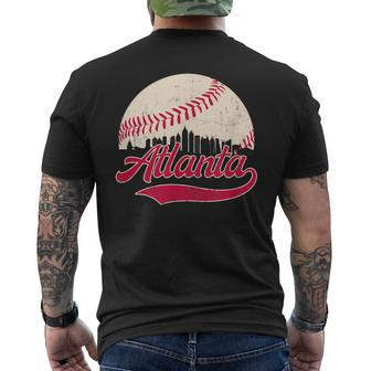 Vintage Distressed Atlanta Skyline Baseball Men's Back Print T-shirt | Mazezy UK
