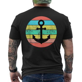 Vintage Distressed Nautical Anchor Boating Cute Retro Style Mens Back Print T-shirt | Mazezy