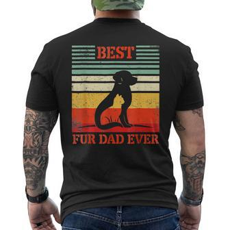 Vintage Dogs Together Happy Father Daddy Best Fur Dad Ever Mens Back Print T-shirt - Thegiftio UK