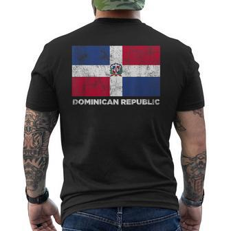 Vintage Dominican Republic Flag Republica Dominicana Men's T-shirt Back Print | Mazezy
