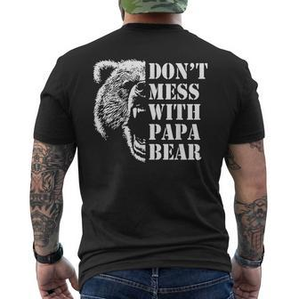 Vintage Dont Mess With Papa Bear Funny Fathers Day Mens Back Print T-shirt | Mazezy CA